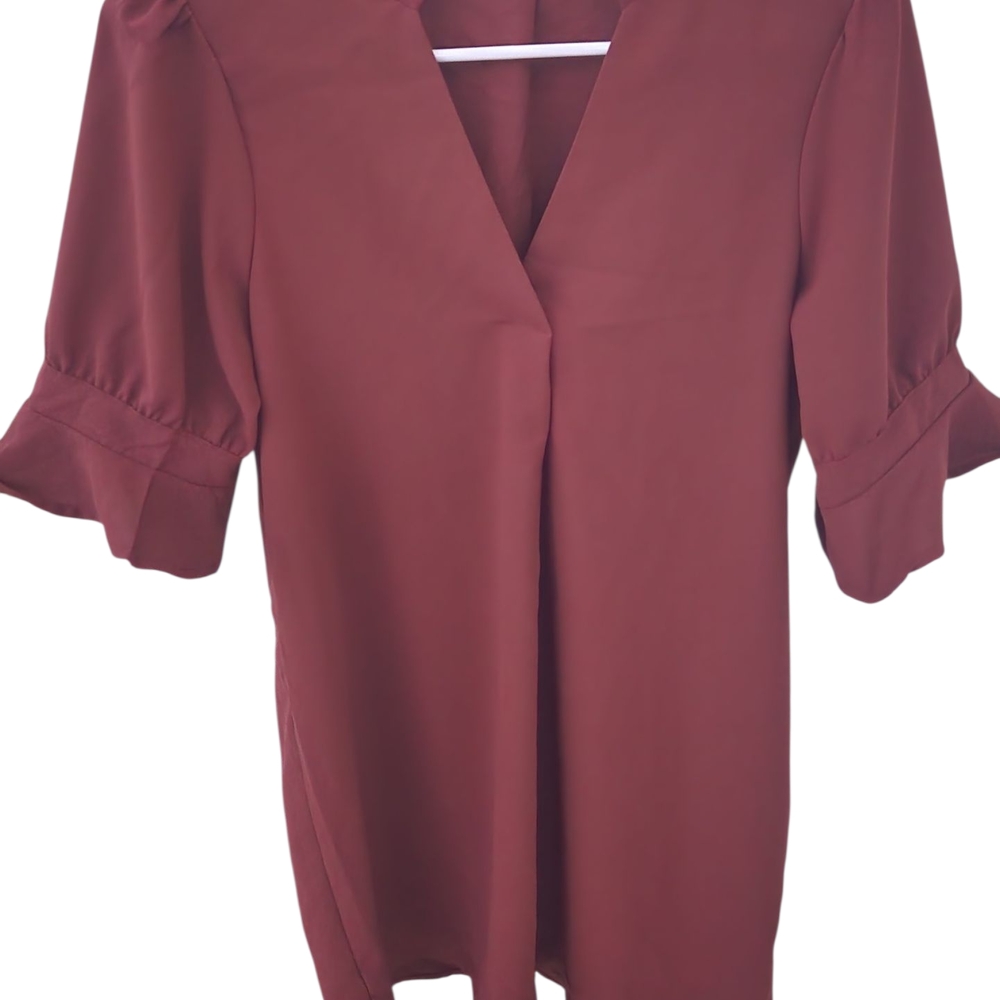 Chic Women's Blouse in Deep Burgundy